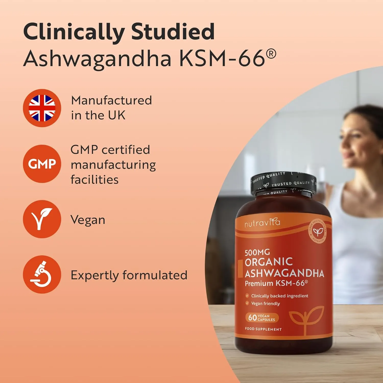 Nutravita Ashwagandha Bio KSM66 500mg capsule 60 bio