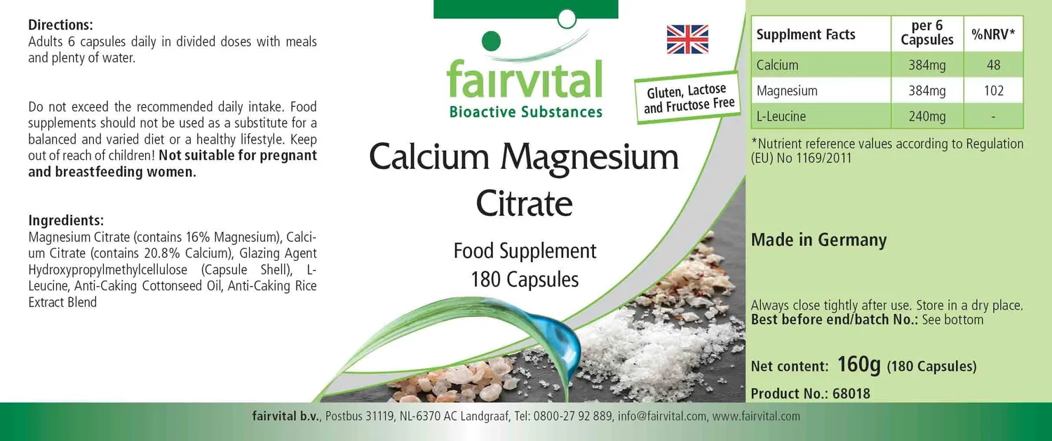 fairvital Cal-Mag citrato calcio magnesio 180 capsule
