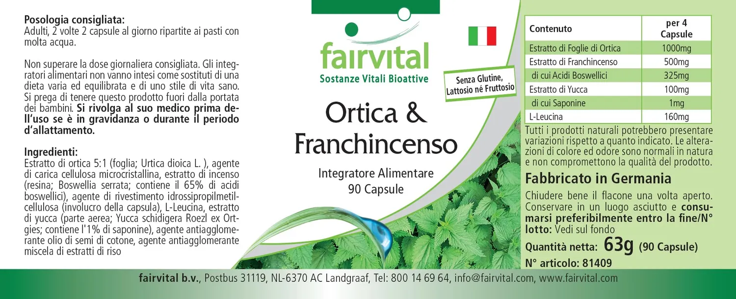 Fairvital Ortica Boswellia Capsule 90 pz Alto Dosaggio