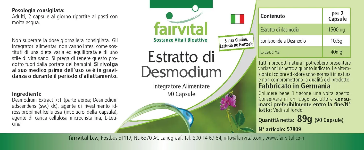 fairvital Desmodium estratto 90 capsule 1500 mg vegano