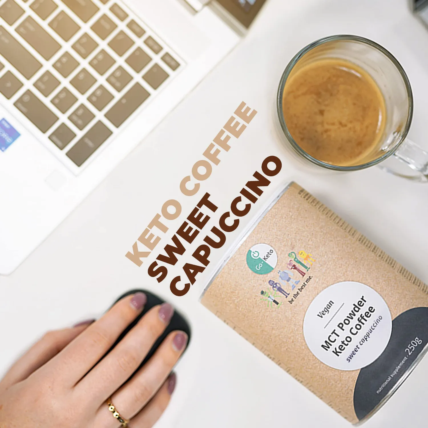 Go-Keto Keto Caffè cappuccino polvere 250g MCT stevia