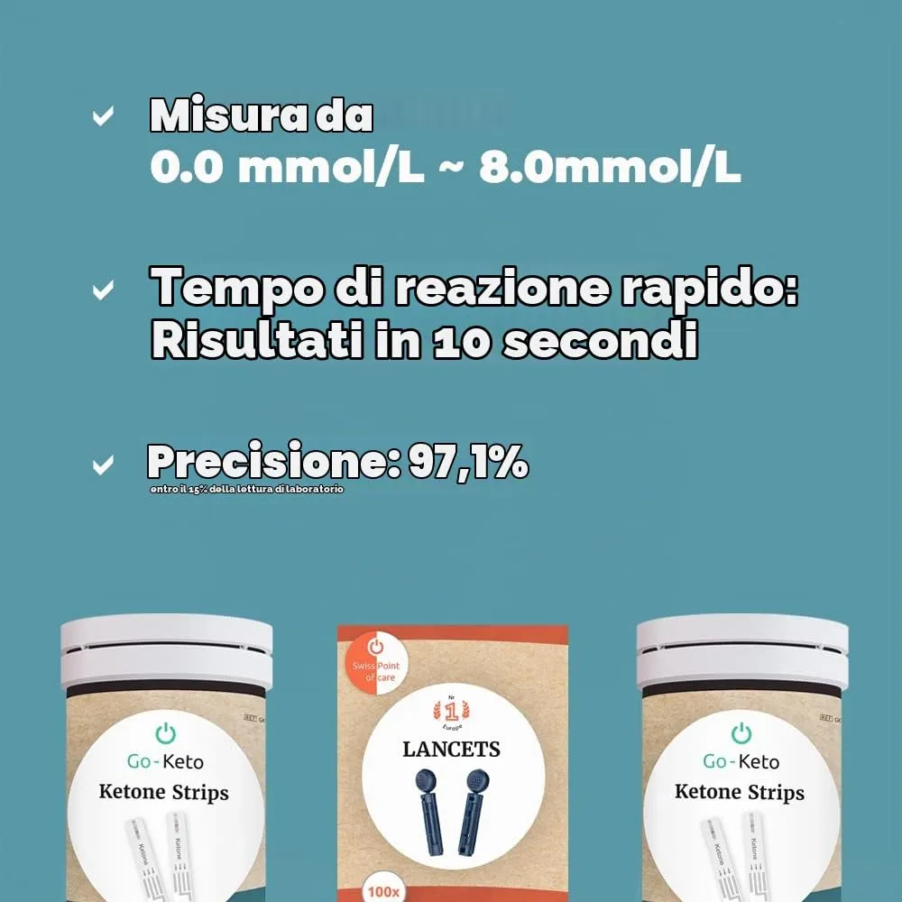 Go-Keto Set Strisce Chetoni 100 pezzi + 100 lancette