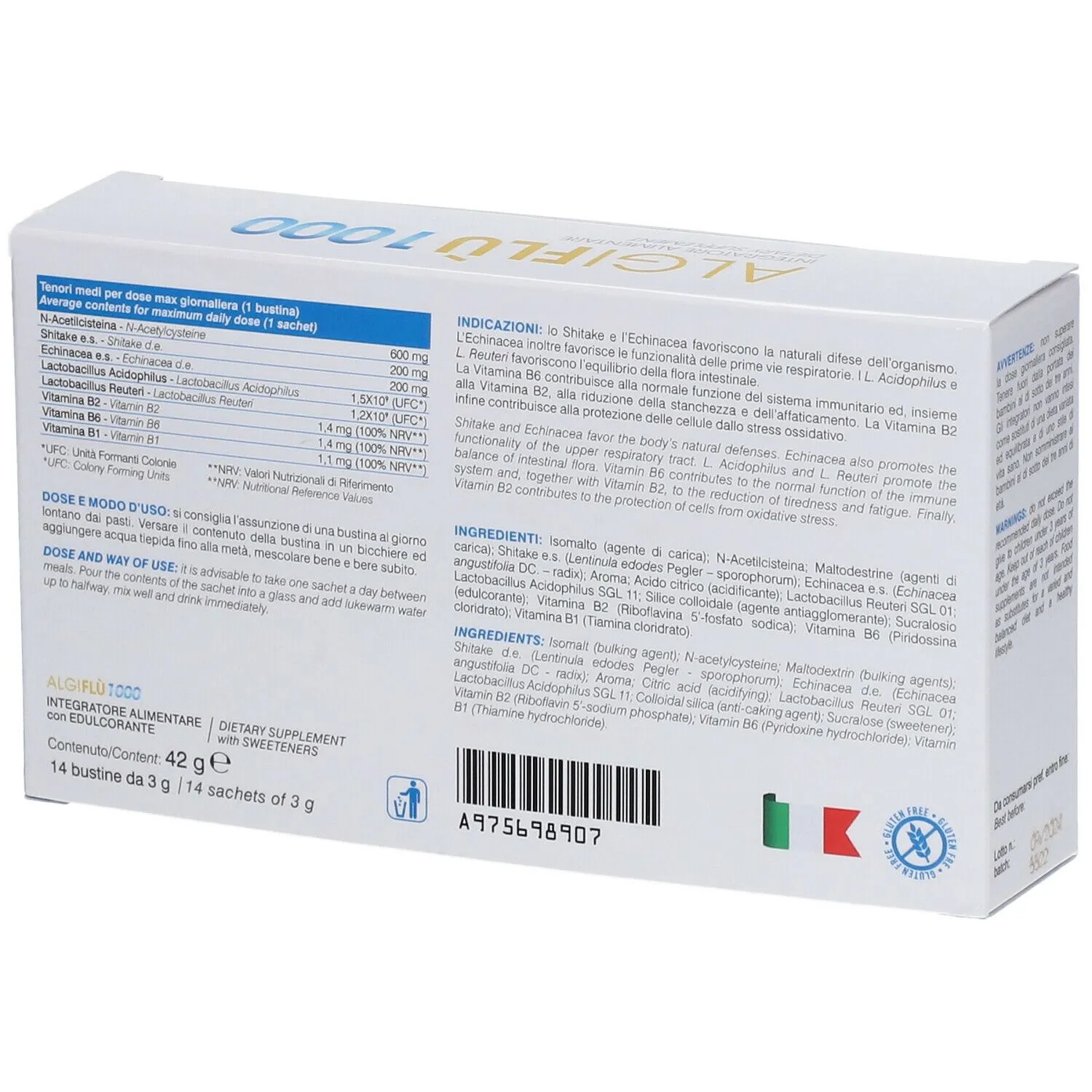Algilife AlgiFlu 1000 Integratore Bustine NAC Vitamina B