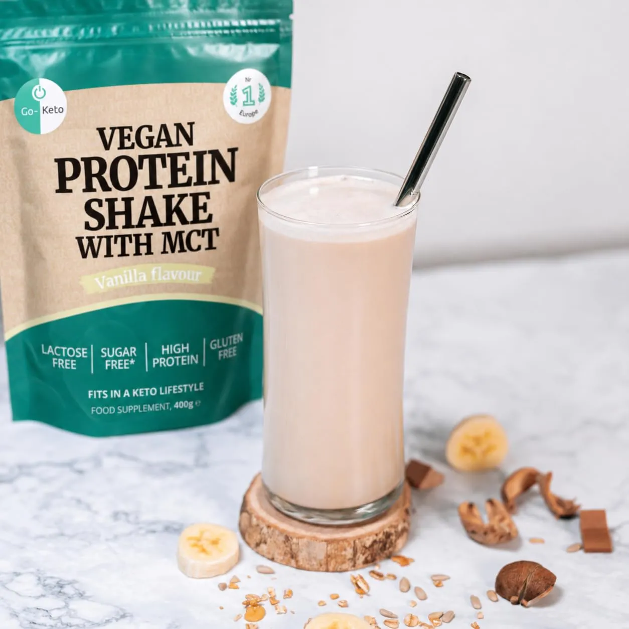 Go-Keto MCT Vegan Protein Shake vaniglia 400 g keto