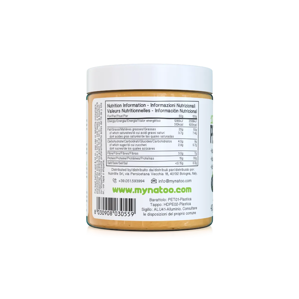 NATOO Burro d'Arachidi Crunchy crema 400g 30% proteine