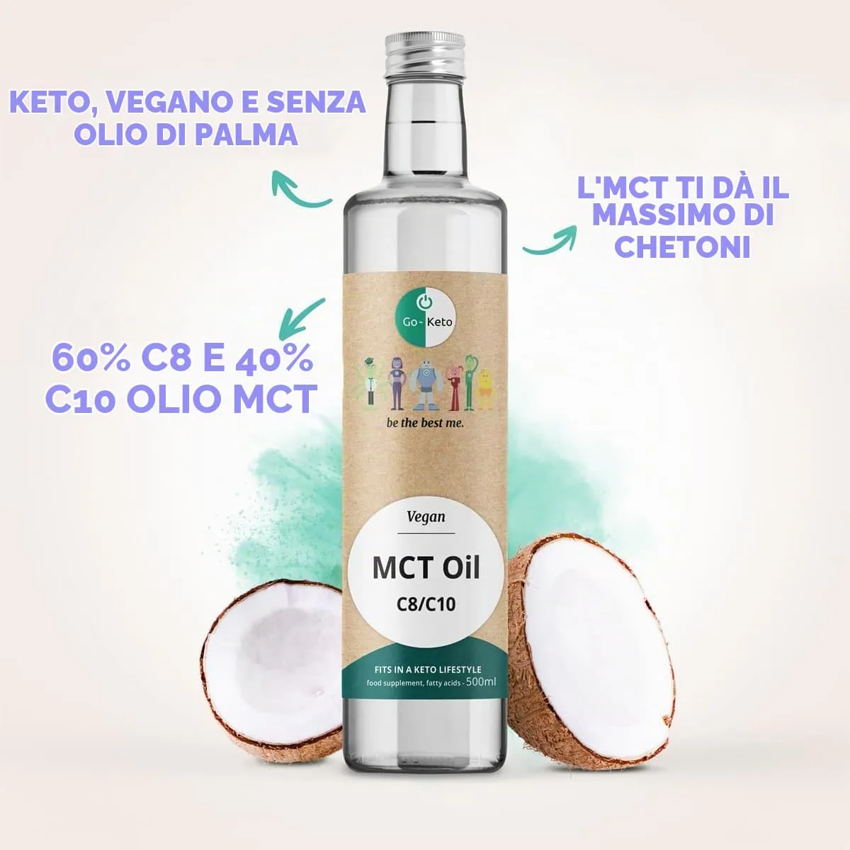 Go-Keto Olio MCT C8/C10 500 ml cocco vegano