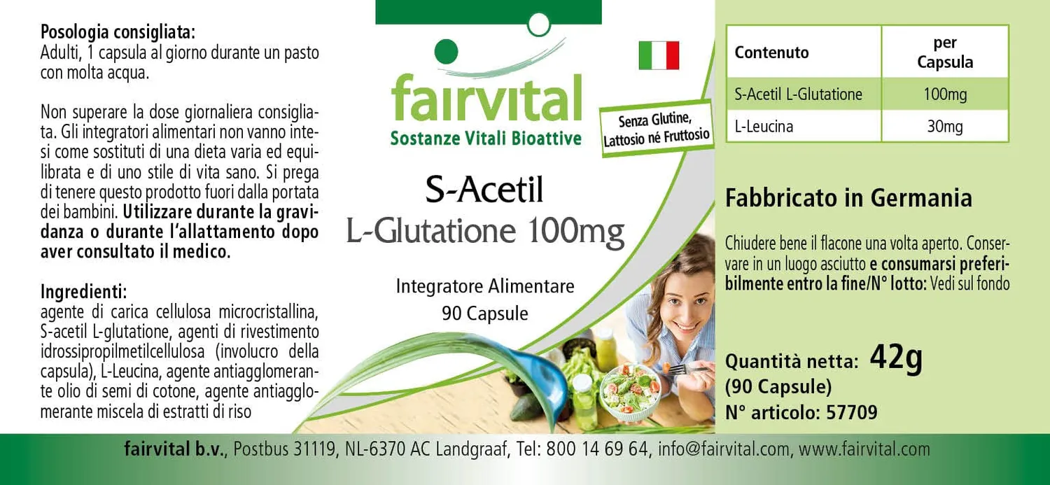 Fairvital S-Acetil Glutatione capsule 90 pezzi 100 mg stabili