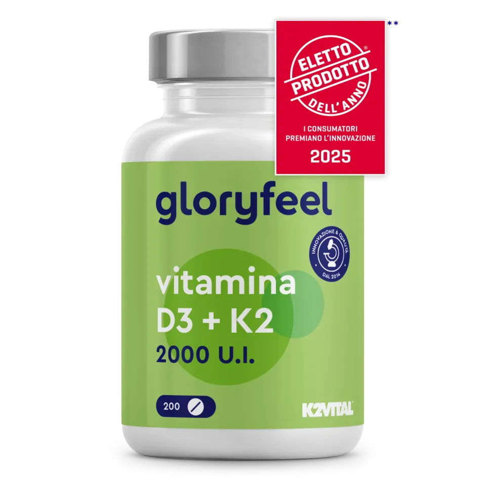 gloryfeel Vitamina D3 K2 2000 UI capsule 90 softgel con K2 MK-7