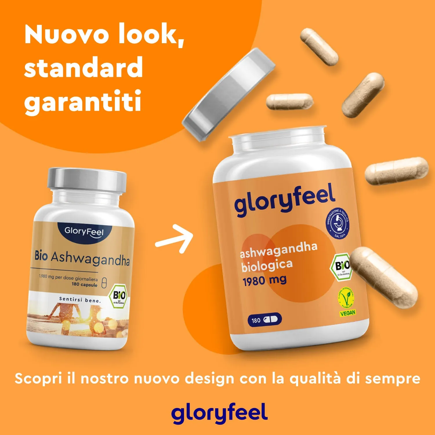 gloryfeel Bio Ashwagandha Capsule vegane 180 capsule