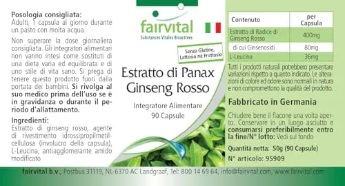 Fairvital Ginseng Rosso Panax 400 mg 90 capsule vegane
