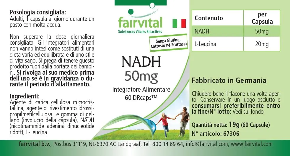 FAIRVITAL NADH 50 mg capsule 60 DRCaps rilascio ritardato