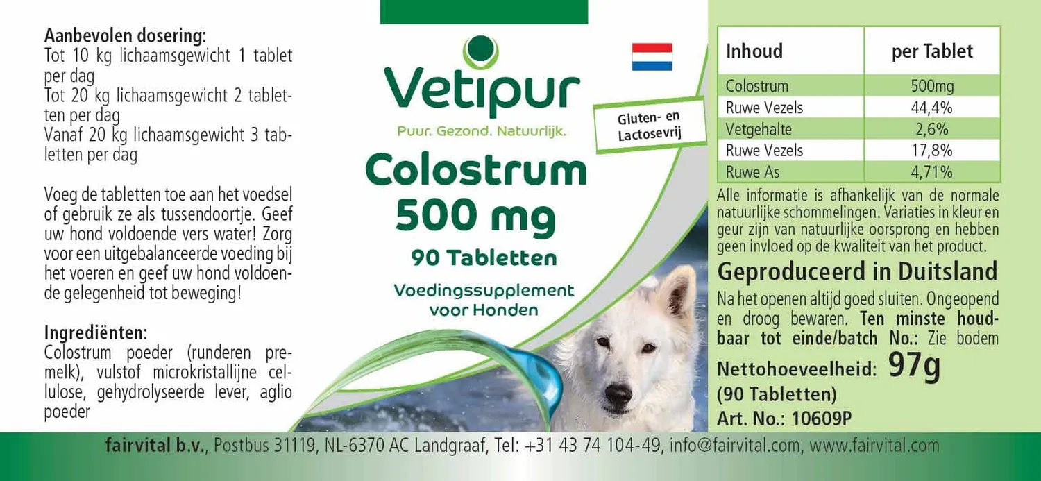 Vetipur Colostro 500 mg compresse cane 90 compresse