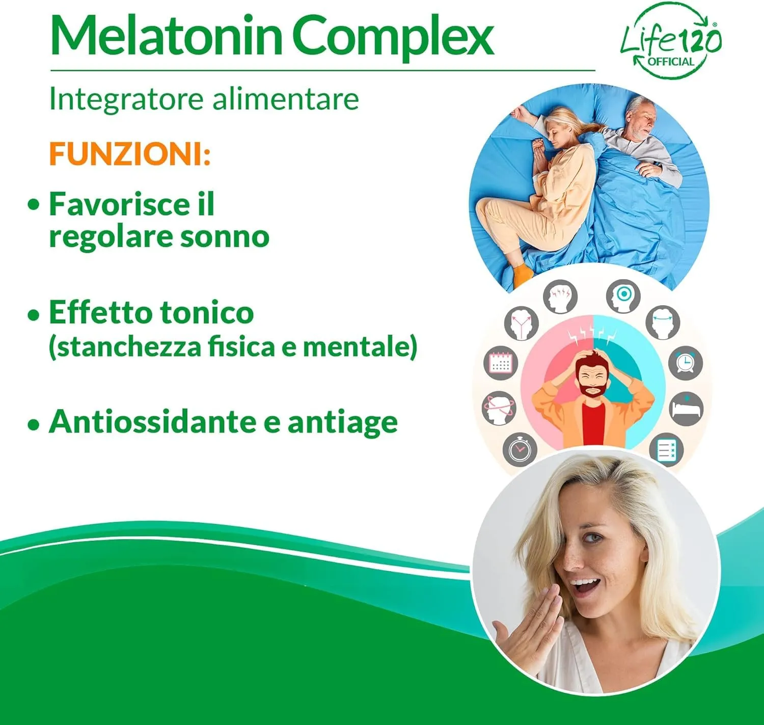 Life 120 Melatonina Complex 1 mg compresse 10 pezzi sonno