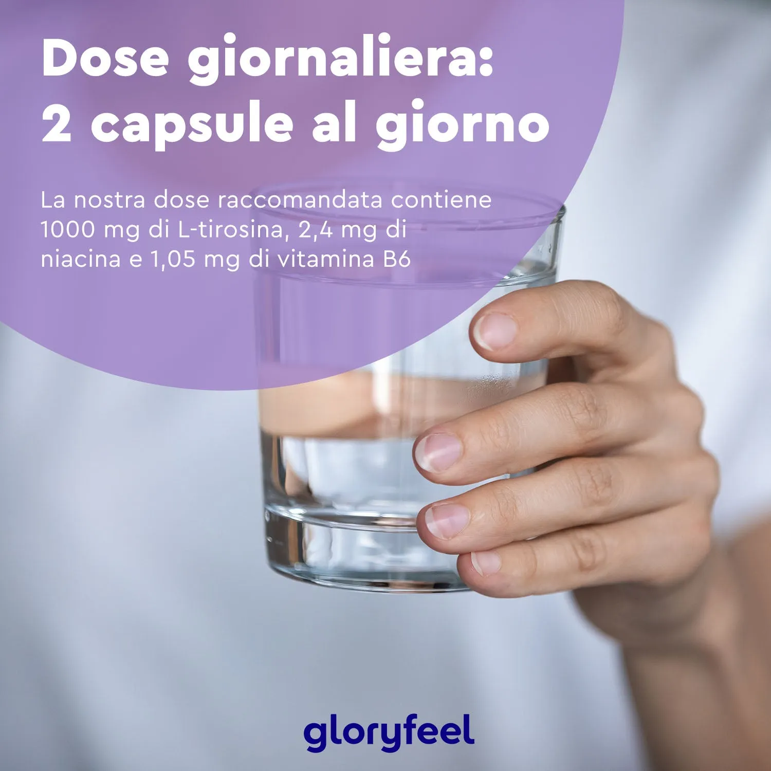 gloryfeel L-Tirosina Capsule 365pz focus B3 B12 vegan