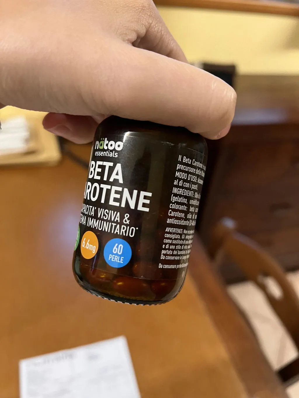Natoo Essentials Beta Carotene integratore 60 perle 6,6 mg