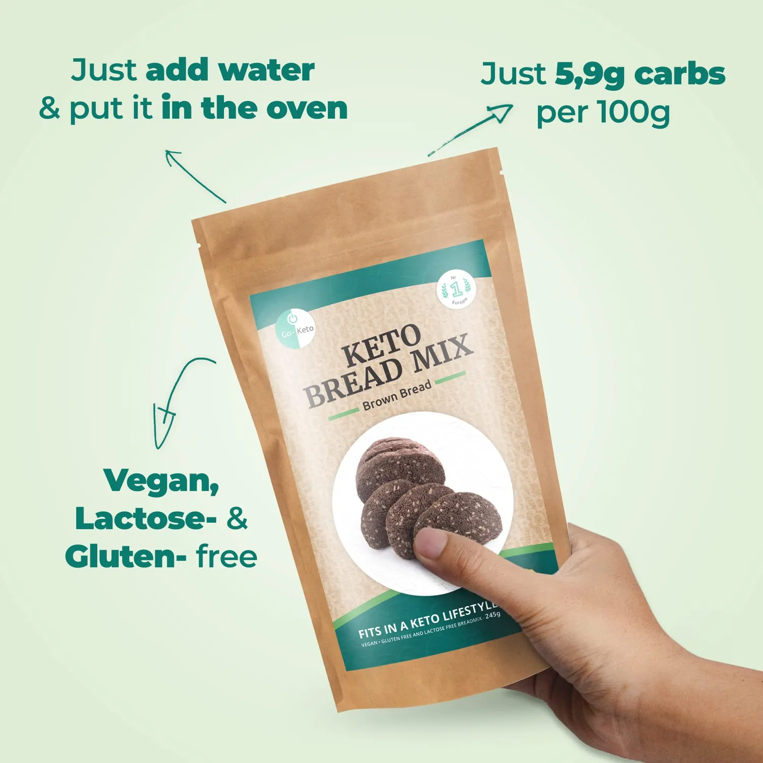 Go-Keto Vital Bread miscela pane keto 3x245g