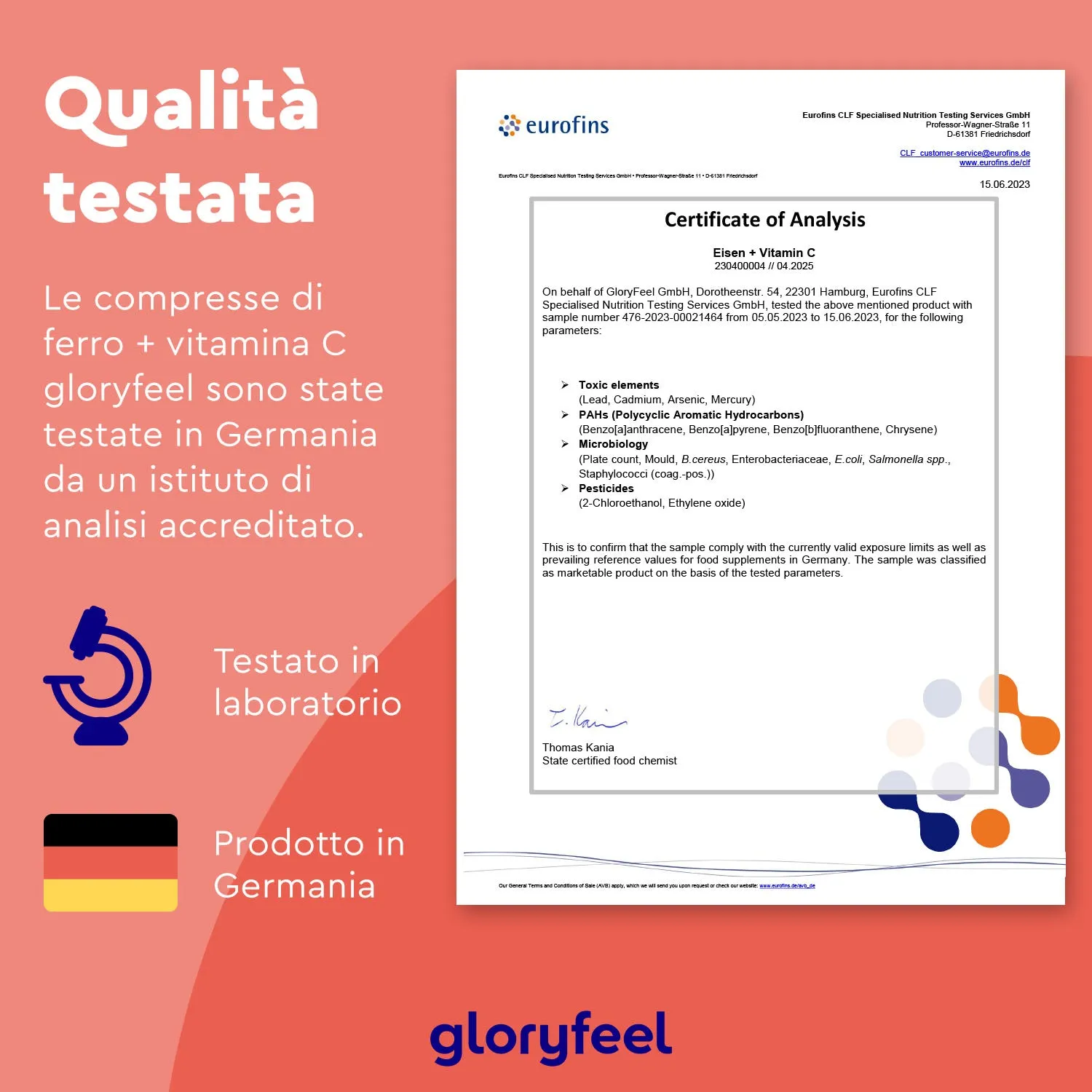 gloryfeel Ferro con Vitamina C integratore 240 compresse arancia