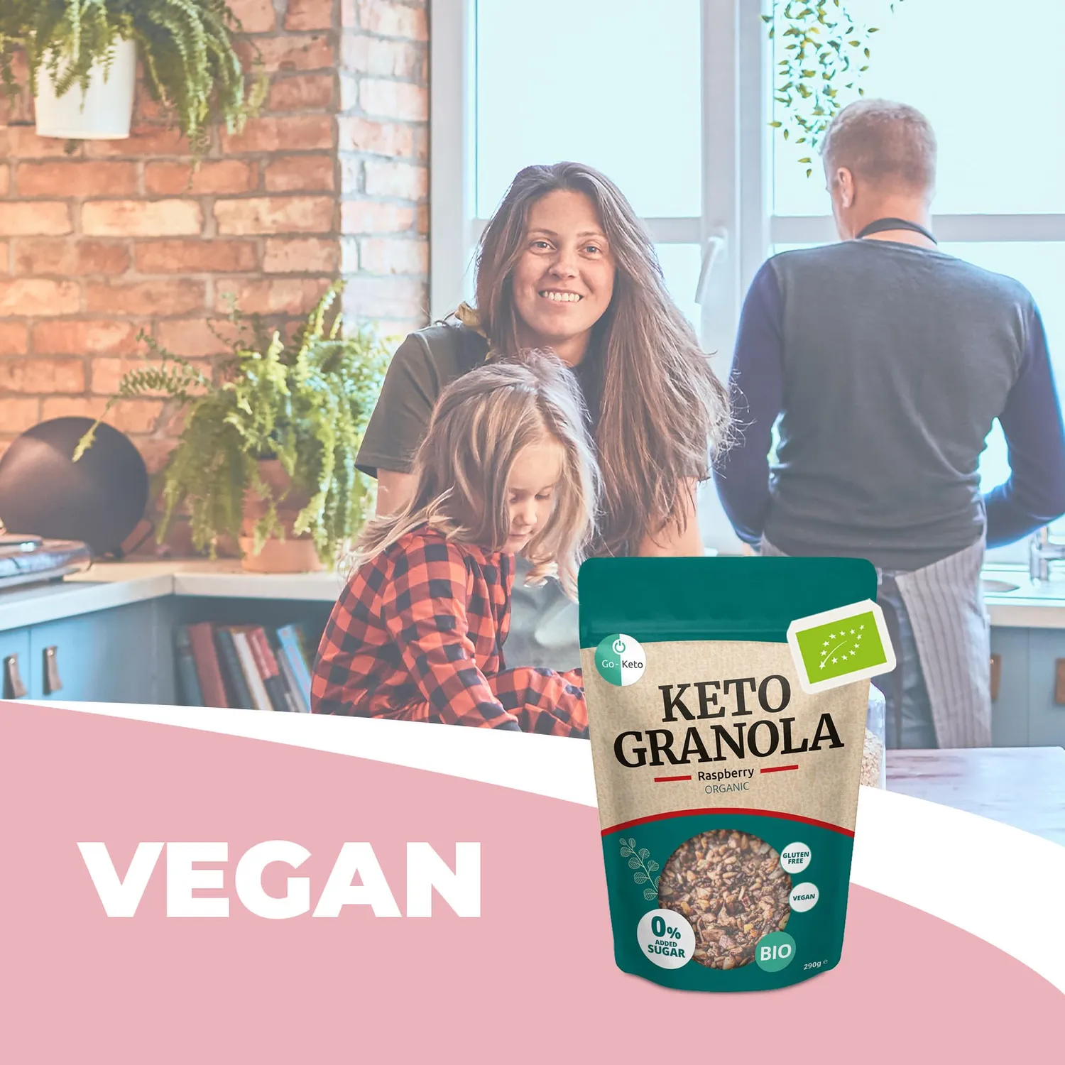 Go-Keto Bio Keto Granola lampone 3x290g low carb