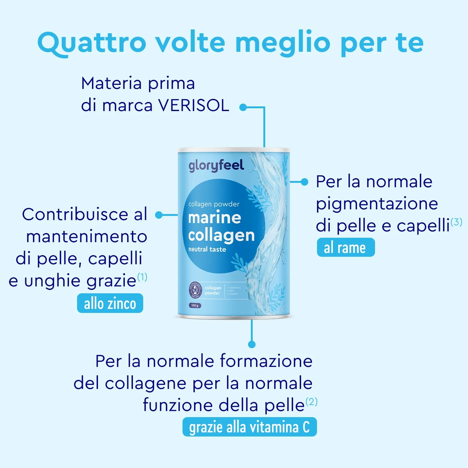 gloryfeel Collagene Marino in polvere VERISOL funzione muscolare