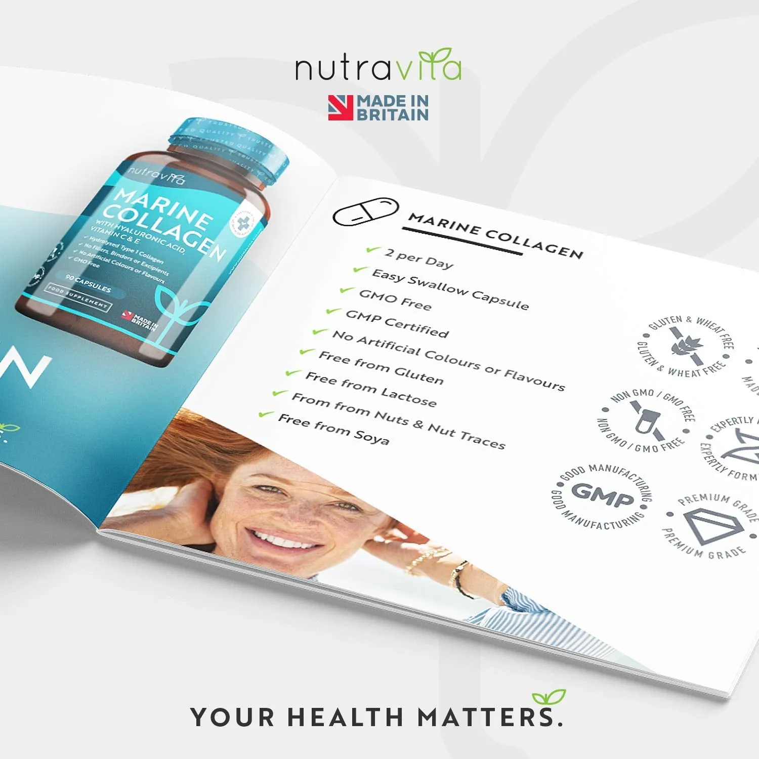 Nutravita Collagene Marino 1000mg 90 capsule pelle