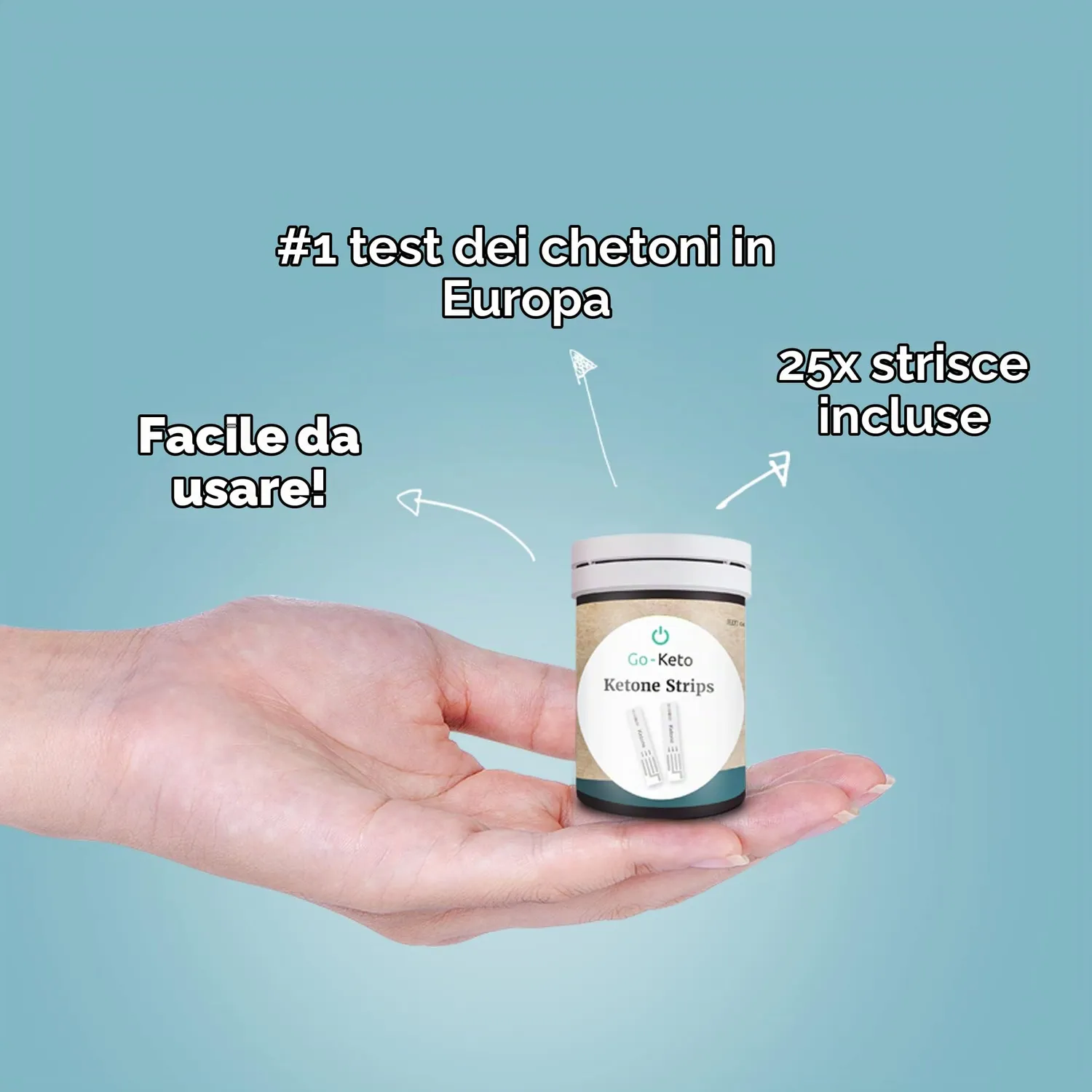 Go-Keto Strisce Reattive Chetoni 25 pezzi per meter