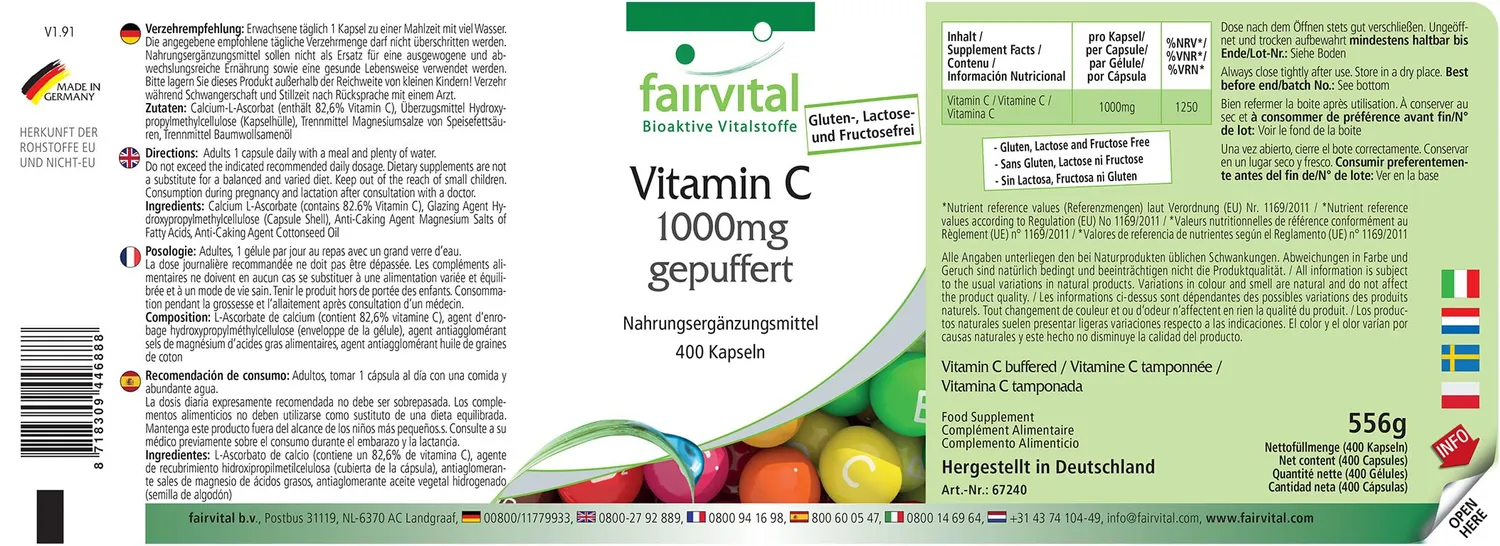 Fairvital Vitamina C tamponata capsule 400 capsule 1000 mg