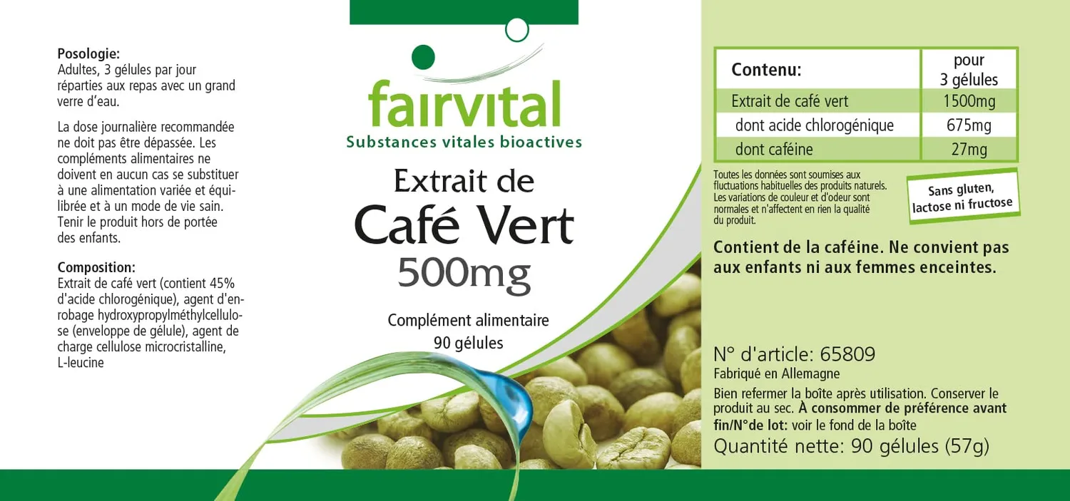 Fairvital Caffè Verde 500 mg 90 capsule acido clorogenico