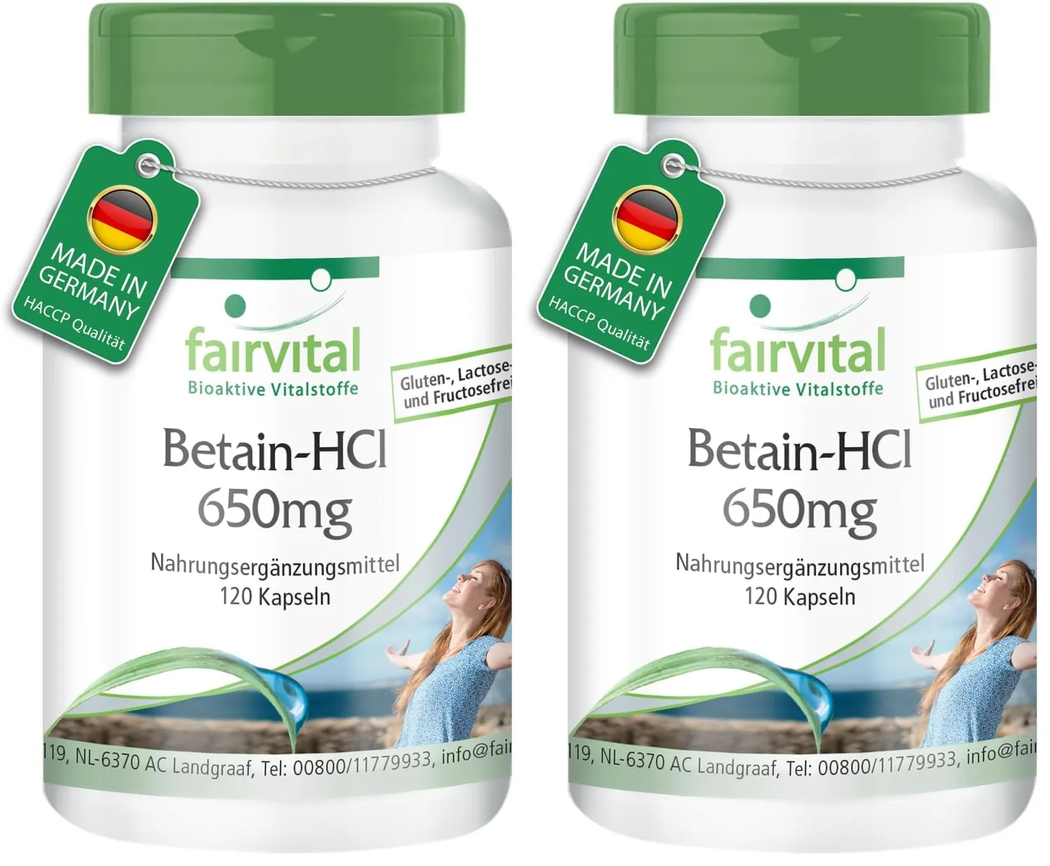 FAIRVITAL Betaina HCl 650 mg capsule 120 capsule con pepsina