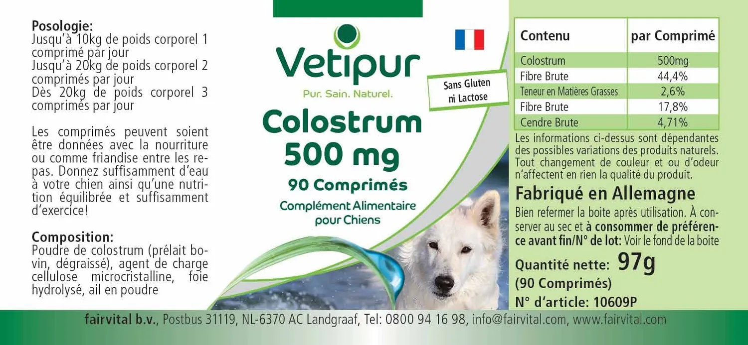 Vetipur Colostro 500 mg compresse cane 90 compresse