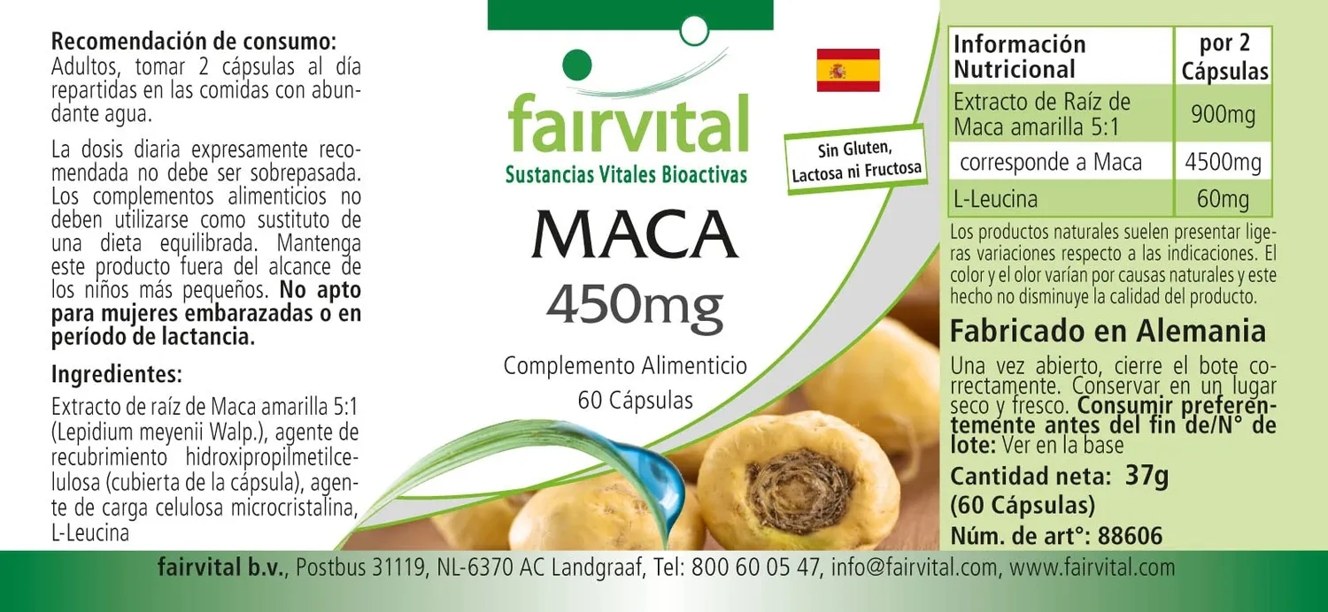 Fairvital Maca 450 mg capsule 60 capsule vegane