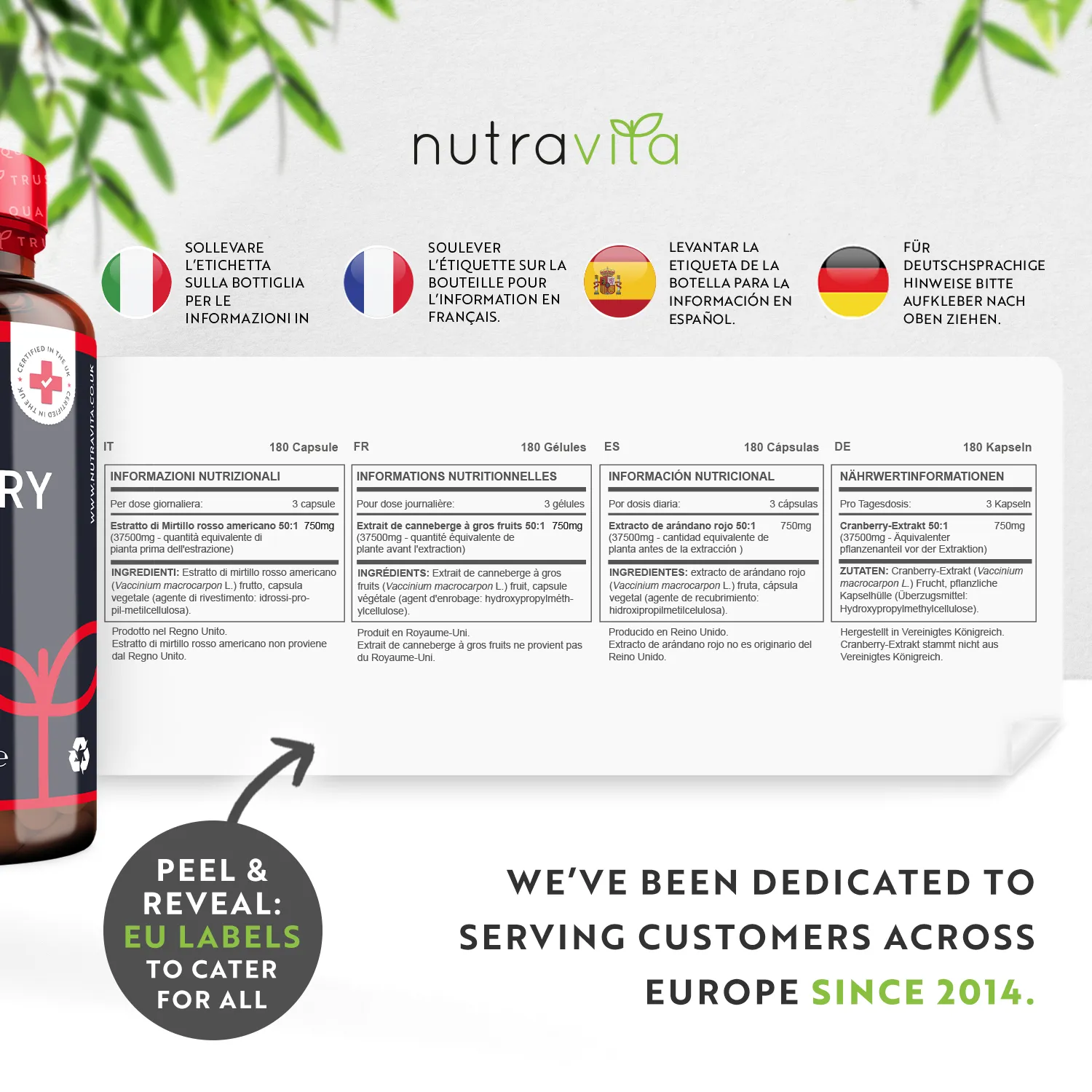 Nutravita Mirtillo Rosso 50:1 capsule 180 pz pure vie urinarie