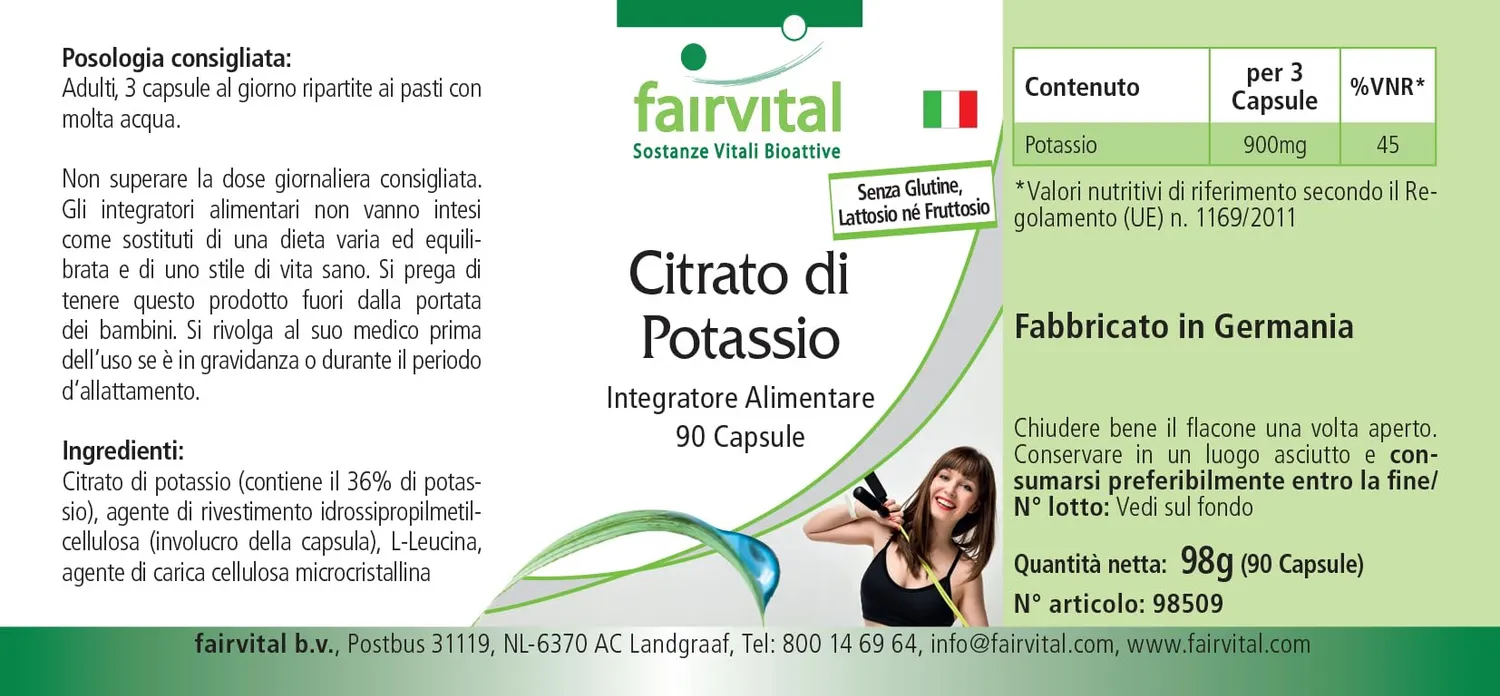 Fairvital Citrato Potassio capsule 90 capsule 300 mg