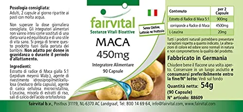 Fairvital Maca 450 mg capsule 90 vegane estratto concentrato