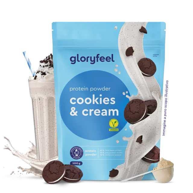 gloryfeel Proteine Cookies Cream polvere vegana