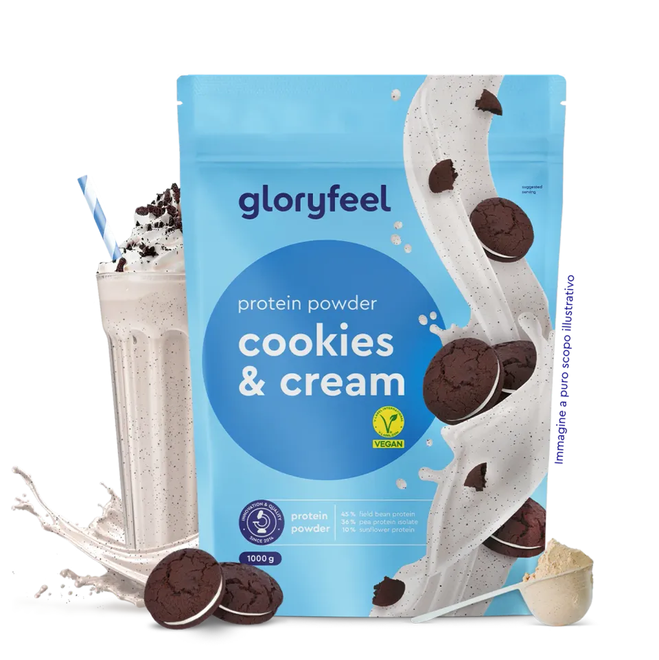 gloryfeel Proteine Cookies Cream polvere vegana