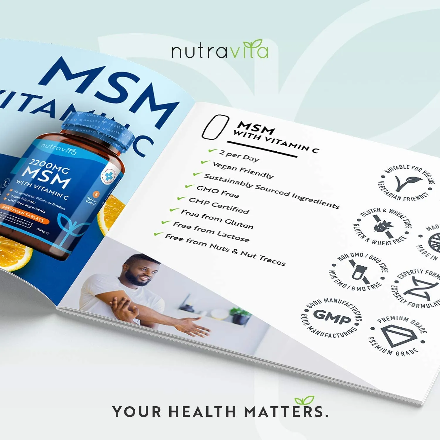 Nutravita MSM 2200mg compresse 365 vitamina C ossa