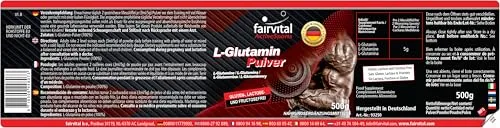 Fairvital L-Glutammina Polvere 500 g Vegana Alto Dosaggio