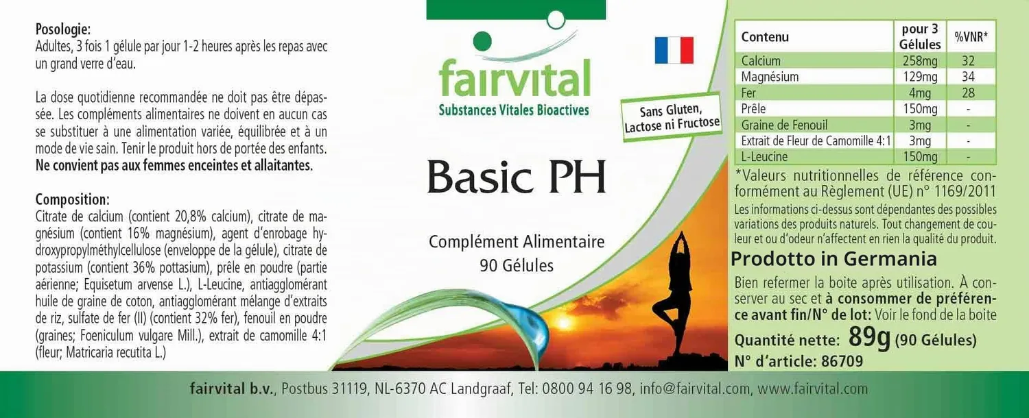 Fairvital Basic PH capsule alcaline 90 pezzi calcio magnesio