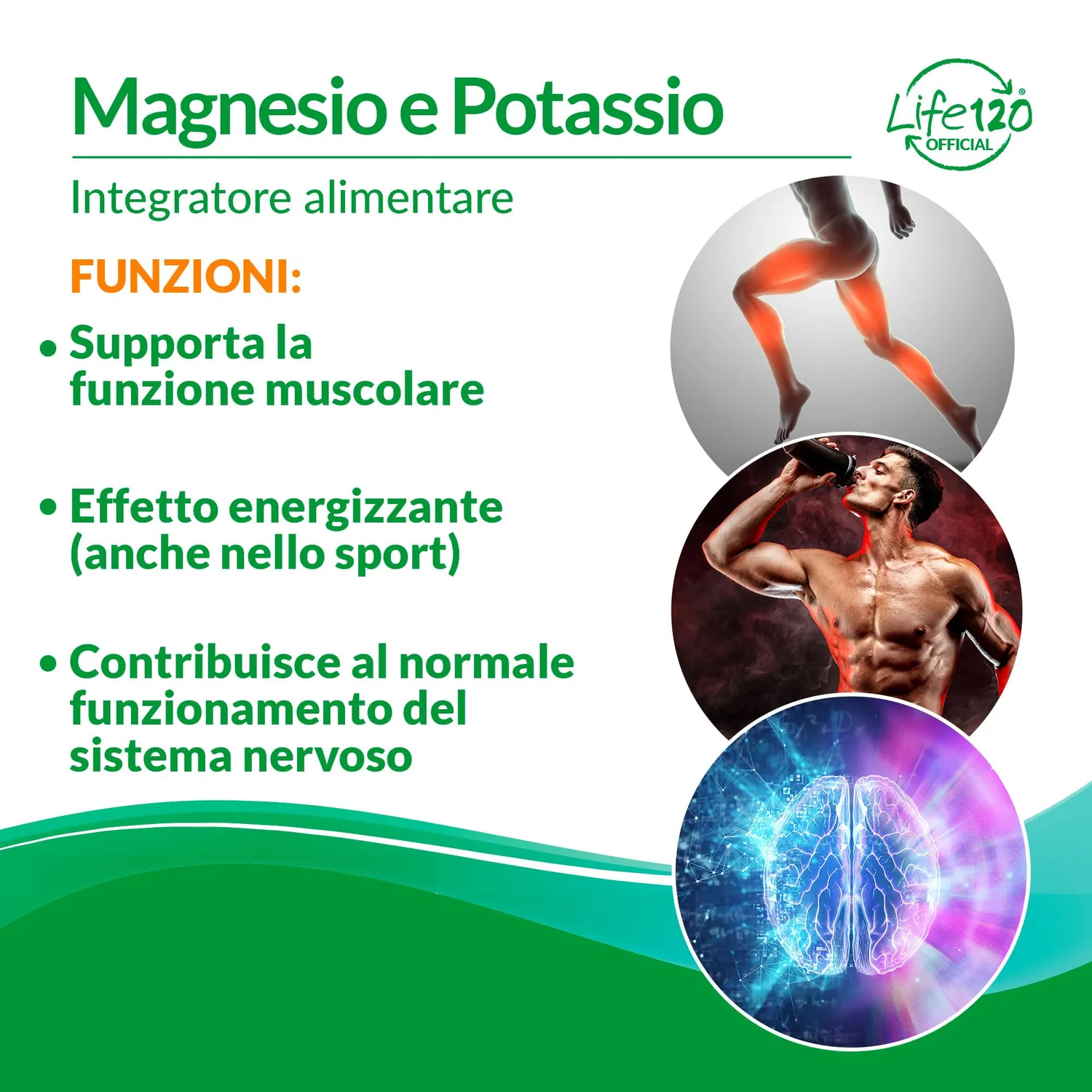 Life 120 Magnesio e Potassio bustine 3 confezioni stanchezza