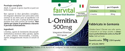 Fairvital L-Ornitina 500 mg capsule 120 pezzi alto dosaggio