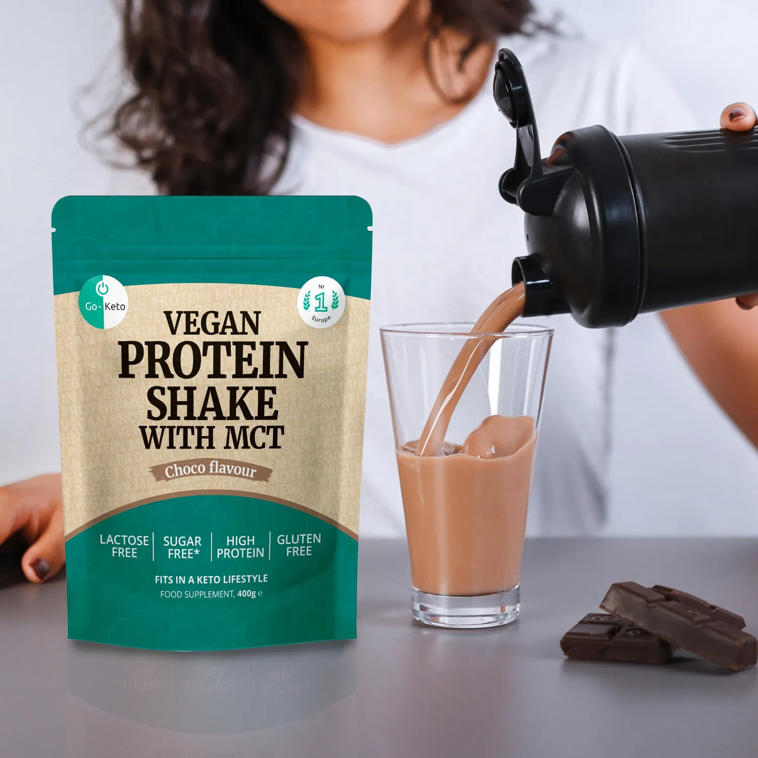 Go-Keto MCT Vegan Protein Shake cioccolato 400 g keto