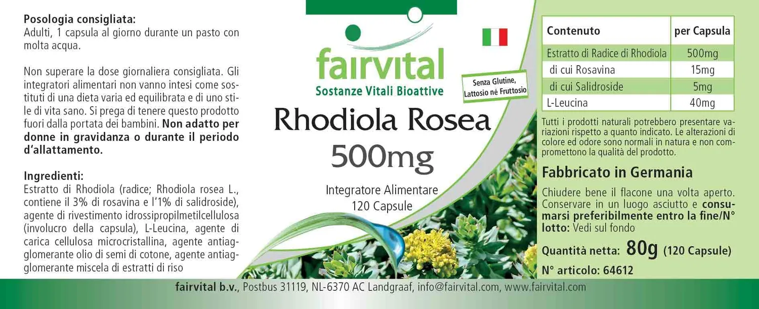 Fairvital Rhodiola Rosea capsule 120 capsule adattogeno