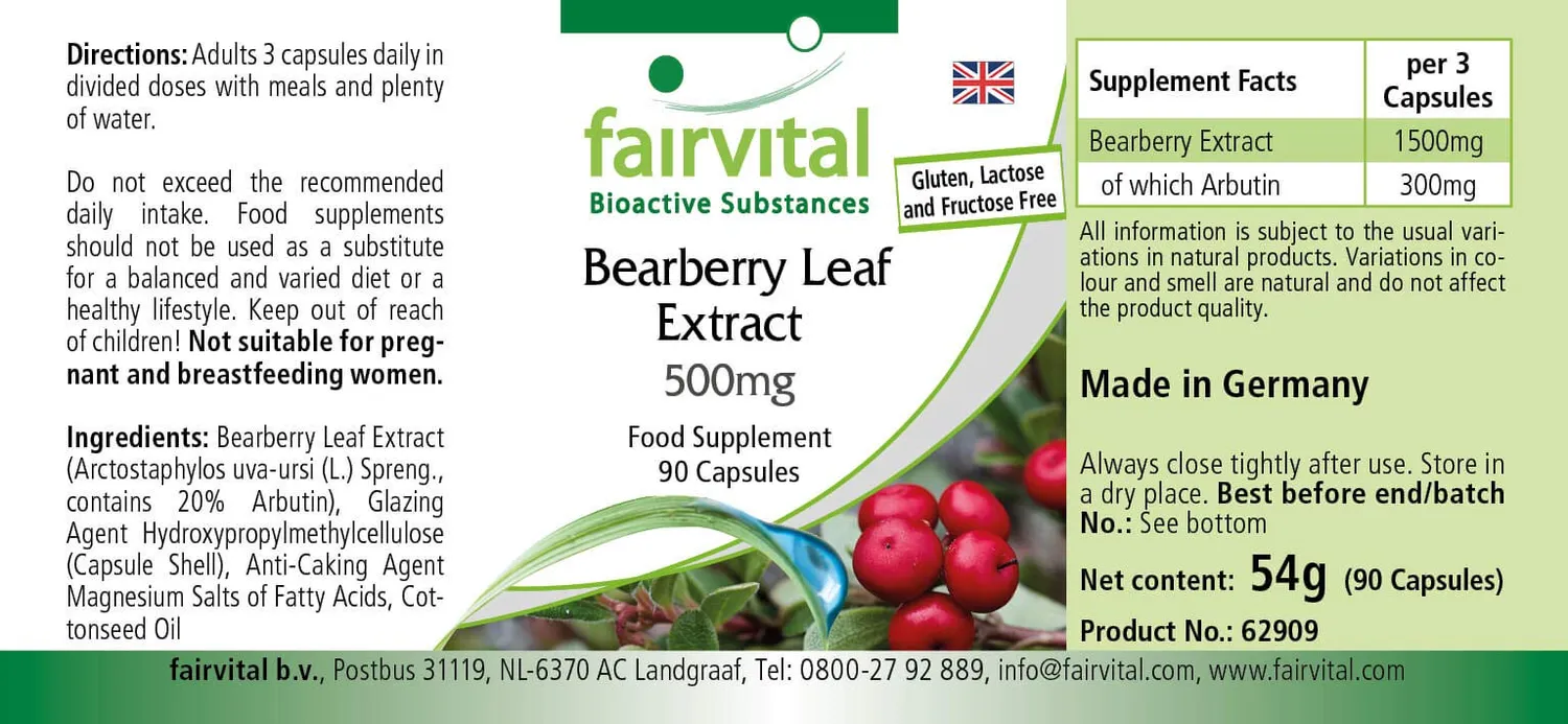 Fairvital Uva Ursi 500 mg capsule 90 pezzi arbutina