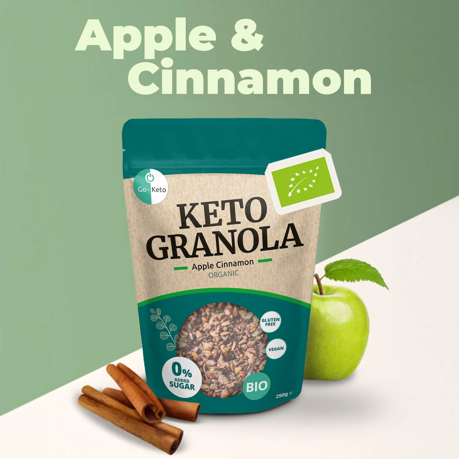 Go-Keto Bio Granola Apple Cinnamon muesli 3x290g low carb