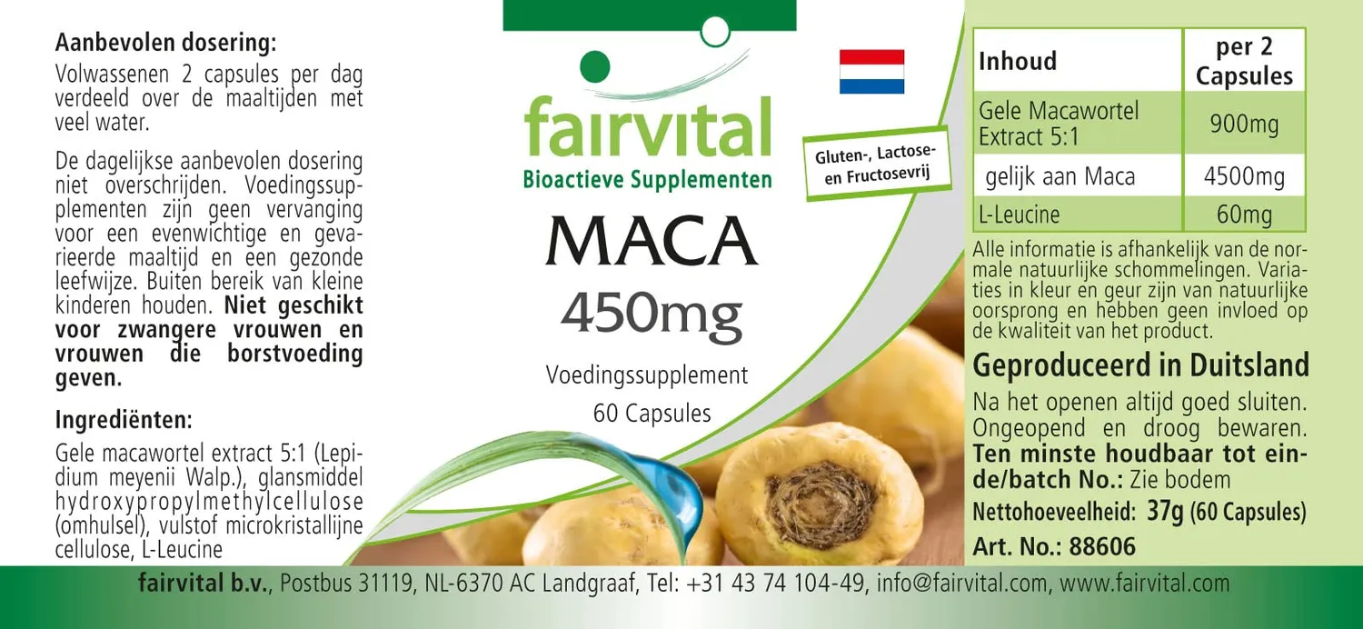 Fairvital Maca 450 mg capsule 60 capsule vegane