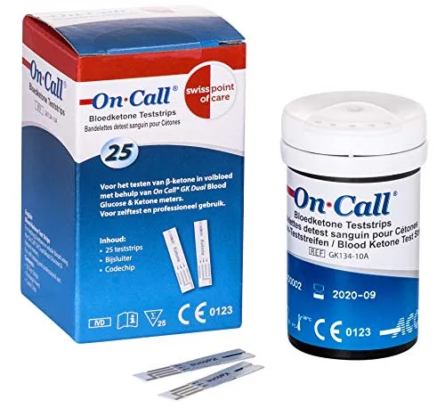 Go-Keto GK Dual strisce chetoni 25 pezzi sangue