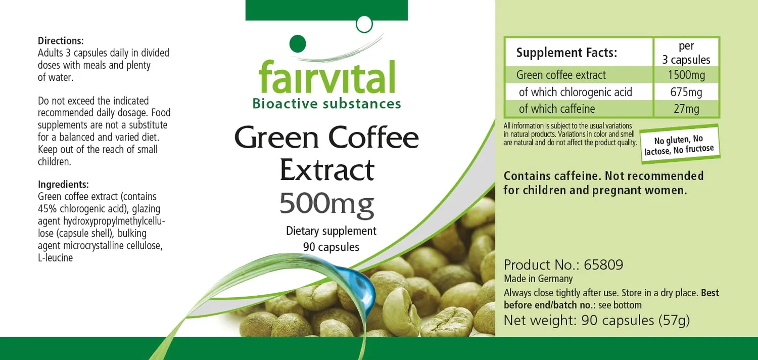 Fairvital Caffè Verde 500 mg 90 capsule acido clorogenico