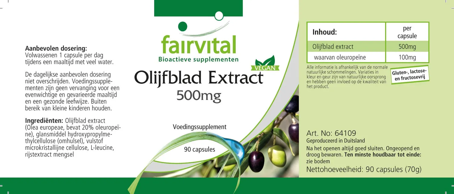 Fairvital Foglie Olivo capsule 500 mg 90 capsule oleuropeina