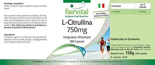 Fairvital L-Citrullina 750 mg capsule 180 pz alto dosaggio