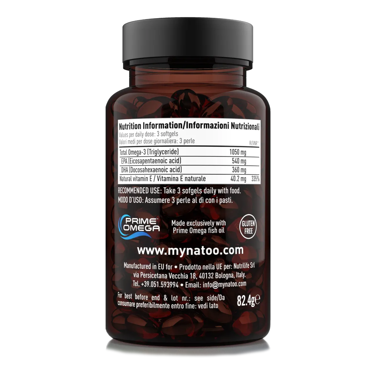 Natoo Essentials Omega-3 Integratore 60 Perle EPA DHA Vetro